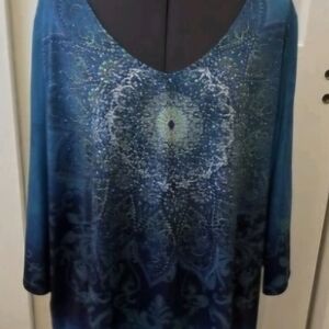 Catherine's Blue and Green Patterned Top